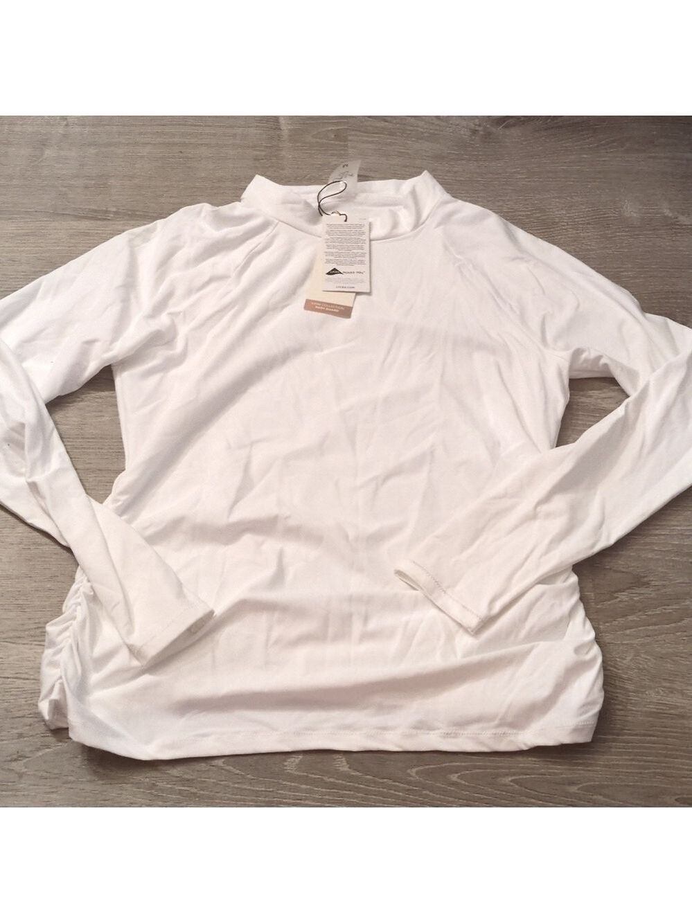 Calia white mock neck long sleeve rash guard size medium